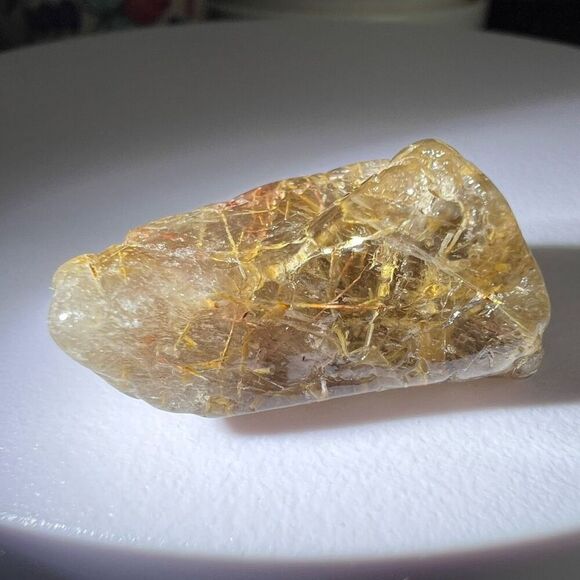 Golden Rutilated Quartz Crystal Freeform (#8) - Picture 6 of 10